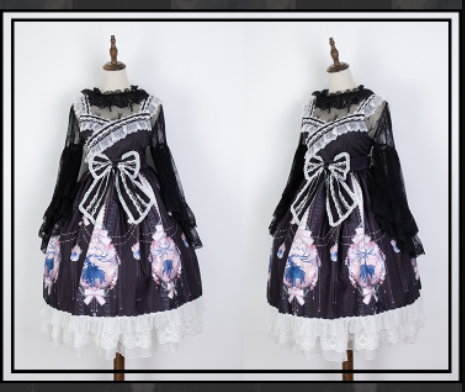 Sakurada Fawn~Nara Flowers Print Lolita Jumper Dress   