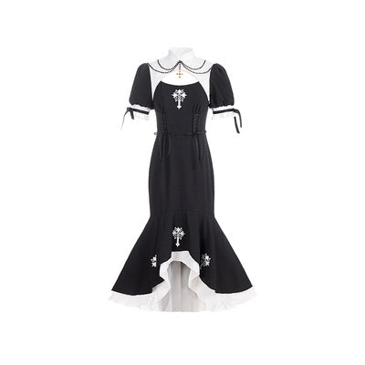 With PUJI~Prayer of the Dead~Gothic Nun Lolita OP Dress S one-piece dress only 