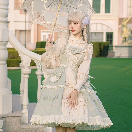 YingLuoFu~March Fusang~Vintage Pastoral Style Lolita JSK   