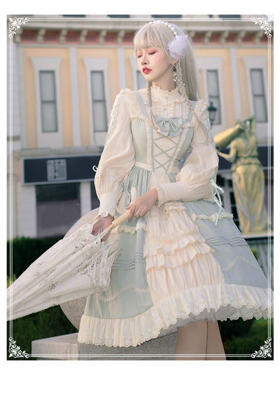 YingLuoFu~March Fusang~Vintage Pastoral Style Lolita JSK   