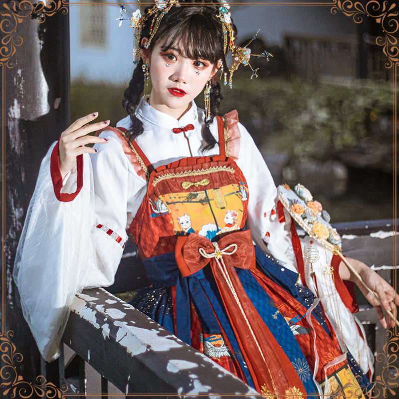 YingLuoFu~Ukiyo Record~Qi Lolita JSK Full Set   