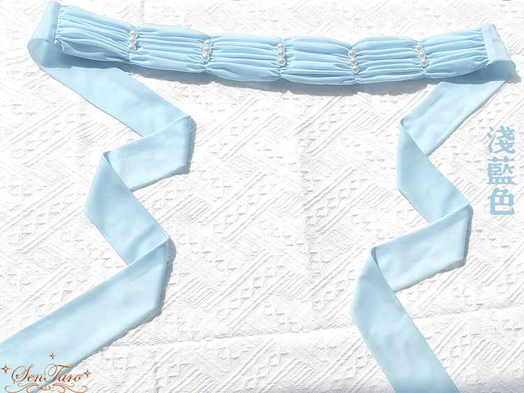 Sentaro - Elegant Lolita Multiple Colors Waist Tie light blue