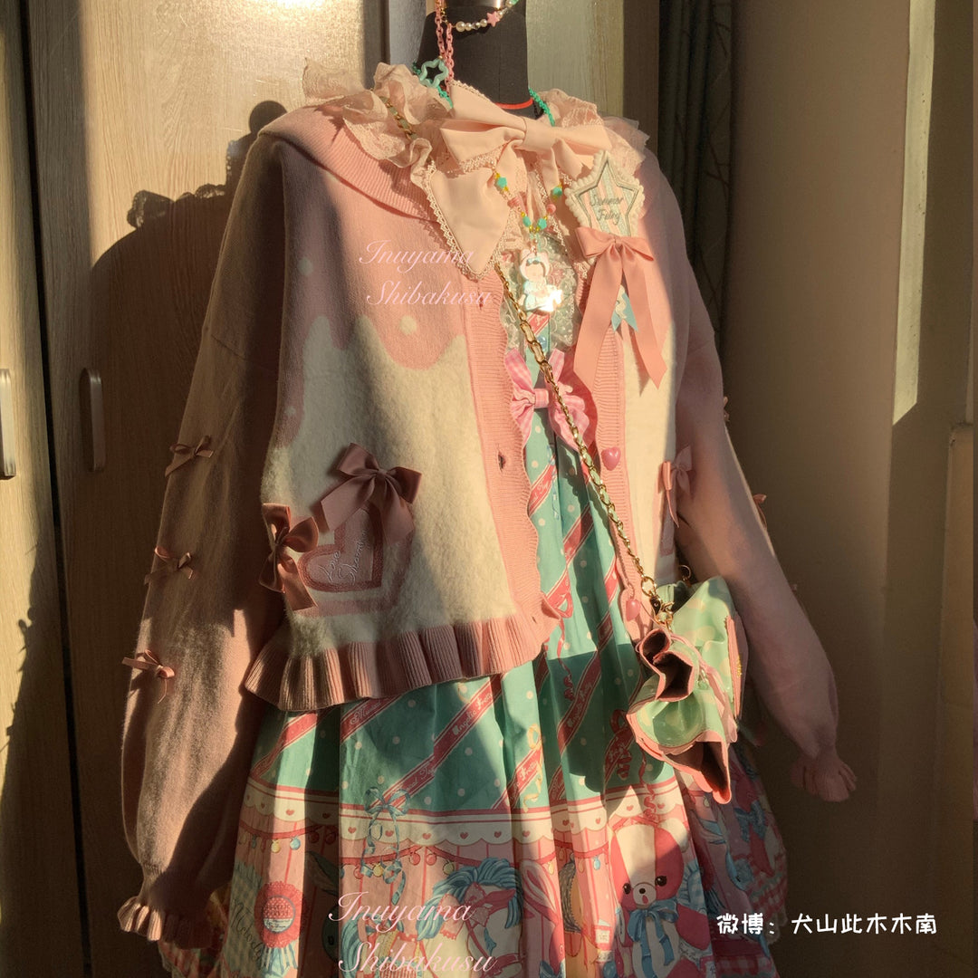 MIST~Beating Heart~Sweet Lolita Thick Sweater Coat Puff Sleeve   