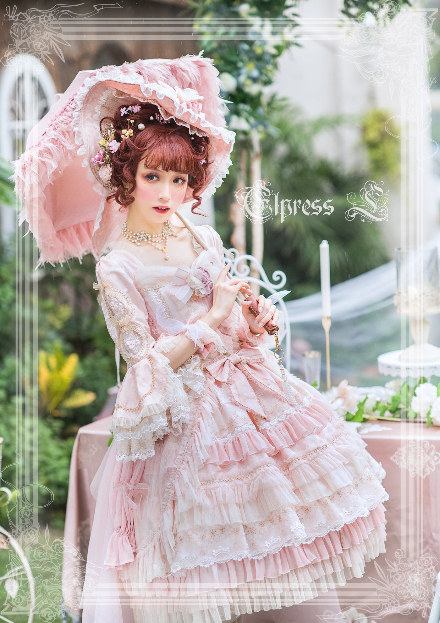 Elpress L~Fairies Island~Lolita wedding Dress OP Dress pink S 