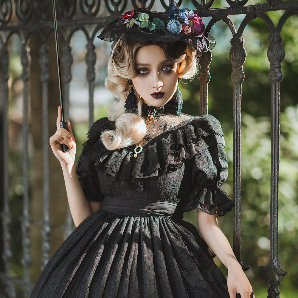 Miss Point - Woody Rose - Elegant Flower Lolita Hat