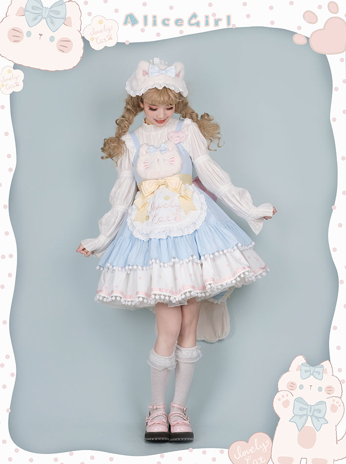 Alice Girl~Kawaii Lolita JSK Dress~Candy Cat Jumper Skirt   