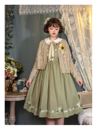 EESSILY~The Spring of Champs Elysees~Elegant Lolita Floral Embroidered OP   