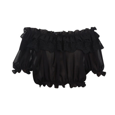 (Buy for me) ZhiJinYuan~Elegant Lolita Open Shoulder Blouse free size black 