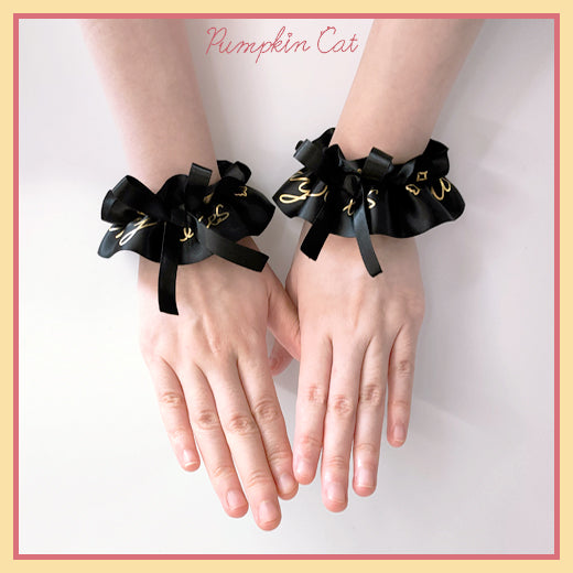 Pumpkin Cat - Candy Boxes - Kawaii Lolita Accessories black wristband