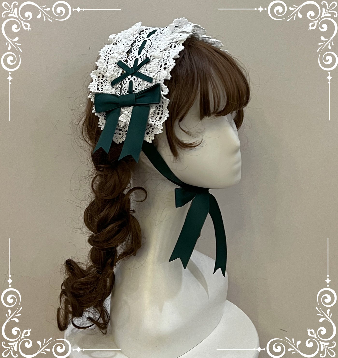 (Buyforme)Little Bear~Sweet Lolita Kawaii Accessories BNT Clips Bloomer green plaid hairband  