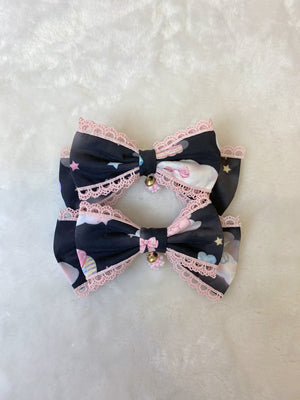 DreamWhale - Sweet Lolita Accessory Puppy-themed Headdress black+pink KC In stock