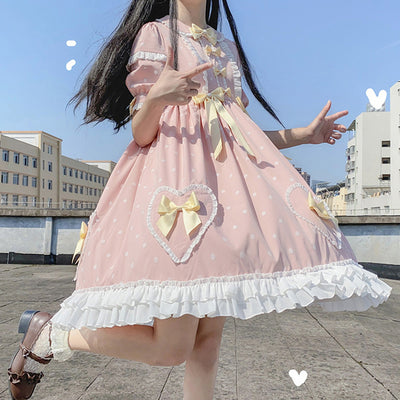 (Buyforme) Yucele~Plus Size Casual Lolita Princess Style OP Dress L pink 