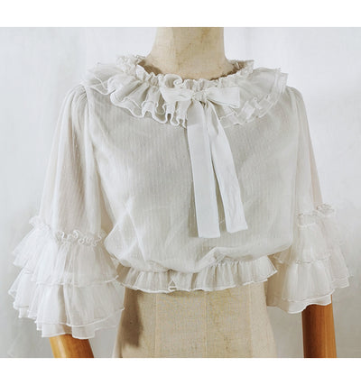 (BuyForMe) Sakurada Fawn~Princess Sleeve Chiffon Lolita Blouse L white 