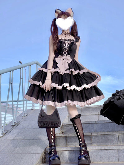 Your Princess~Sweet Lolita Ballet Jumper Dress S jsk dress+cat ear+necklace 