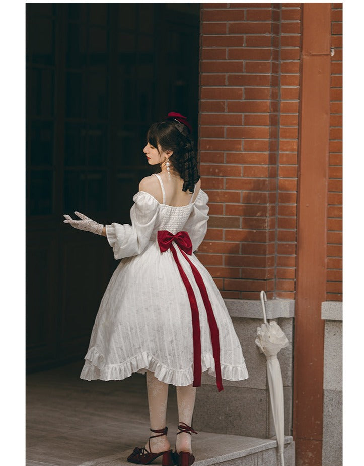 With PUJI - Romantic Dating - Halter Neckline Lolita OP Dress
