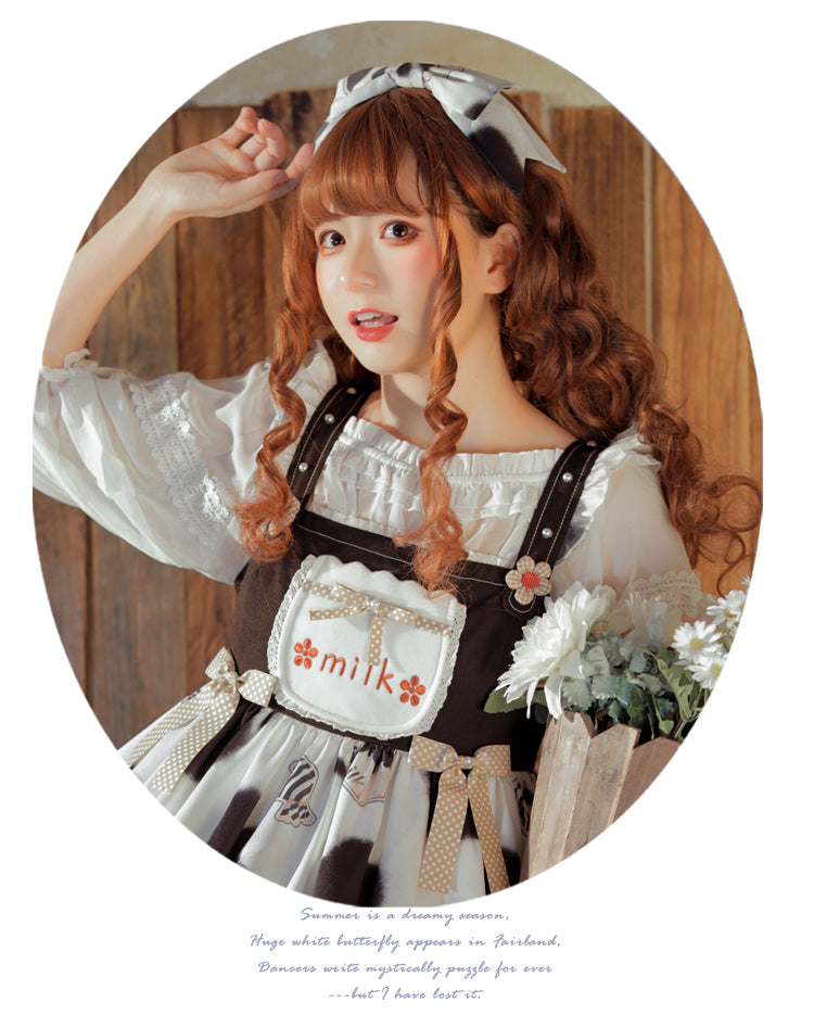 Eieyomi- Sweet Milk Candy~Kawaii Lolita JSK   