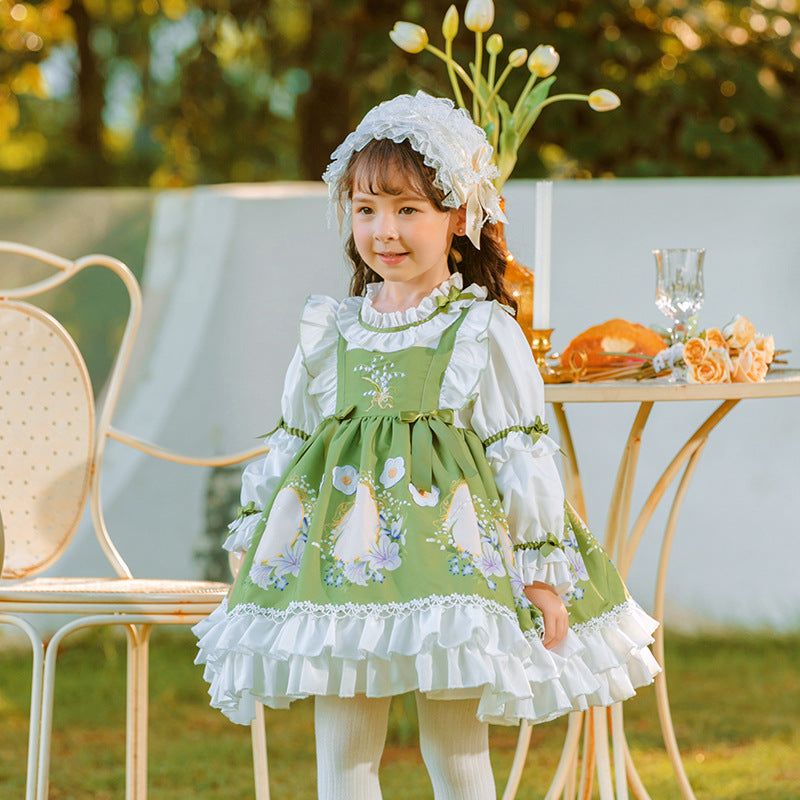 New In Autumn Kid Lolita Fashion Dress green 90cm 