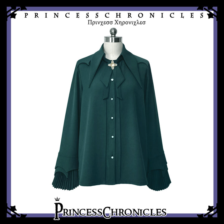 Princess Chronicles~Floating Phantom~Ouji Fashion Shirt S female dark green shirt (in-stock) 