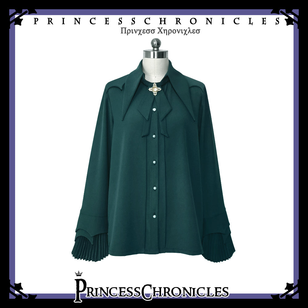 Princess Chronicles~Floating Phantom~Ouji Fashion Shirt S female dark green shirt 