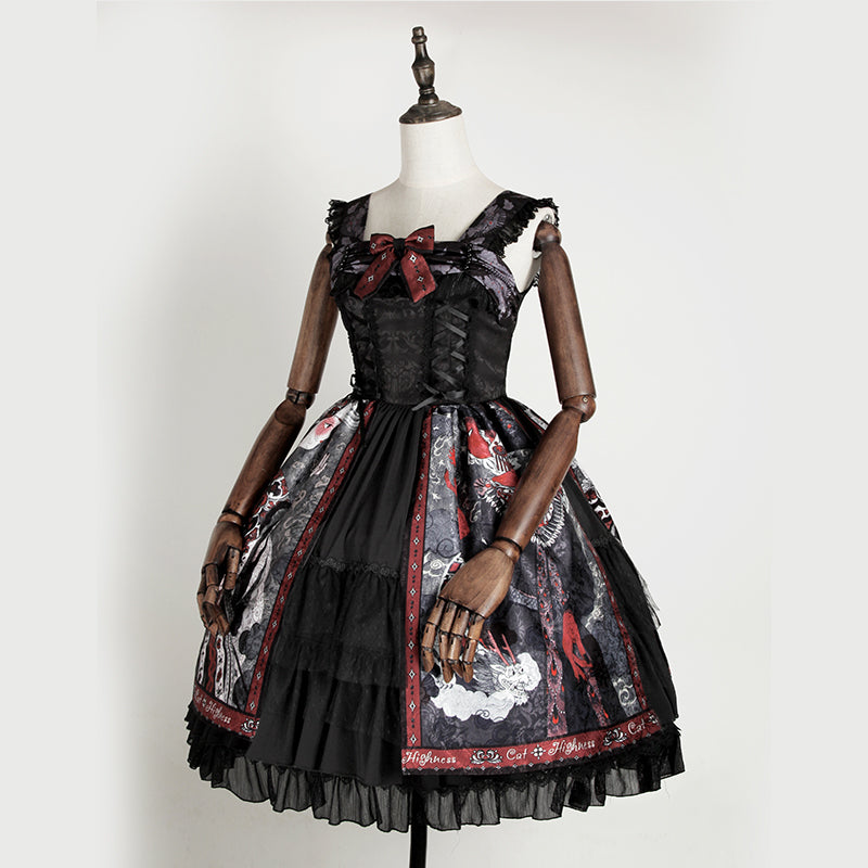 (Buyforme) Cat Highness~Beauty of Witch~Gothic Lolita OP JSK S Version 1 JSK (double layers front open) 