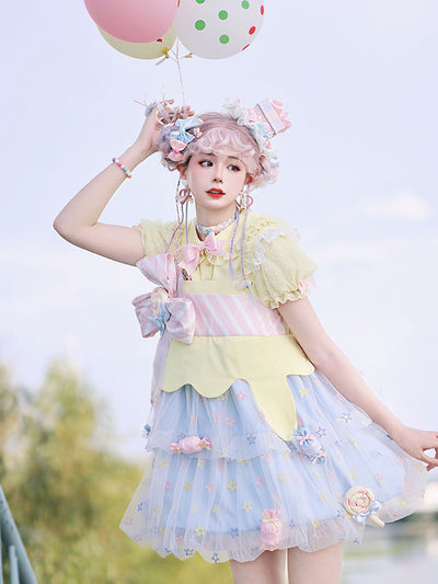 Alice Girl~Rainbow Candy Lolita Candy Box Headdress   