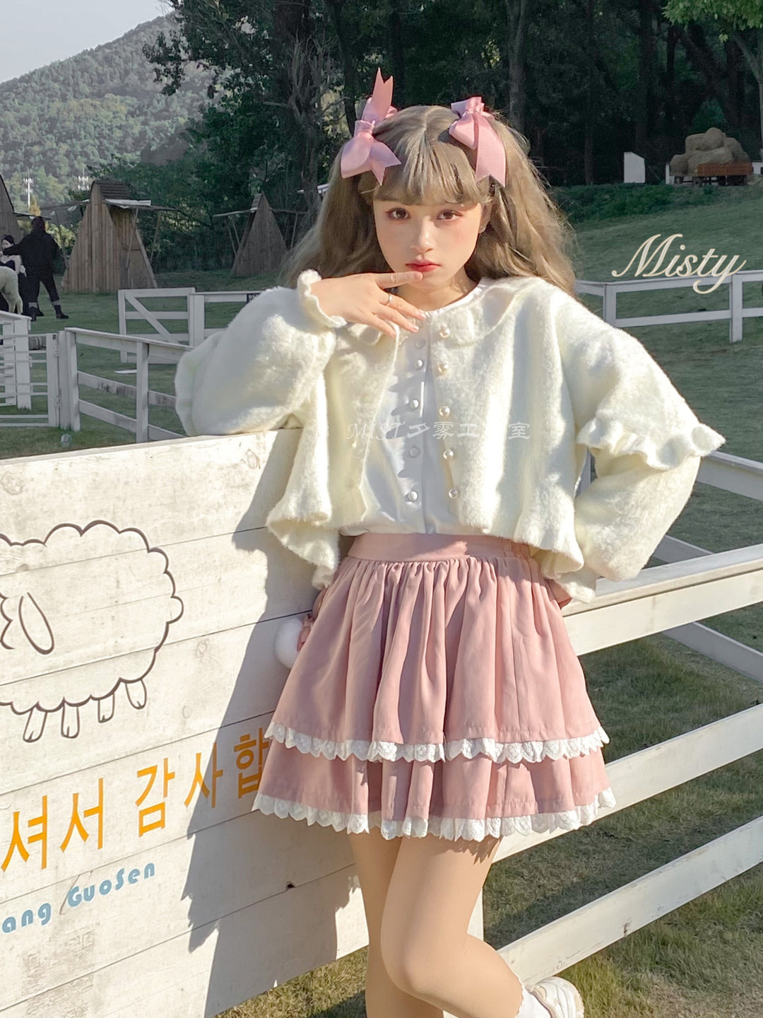 MIST~Small Ointment~Sweet Lolita Thick Sweater Coat Puff Sleeve   