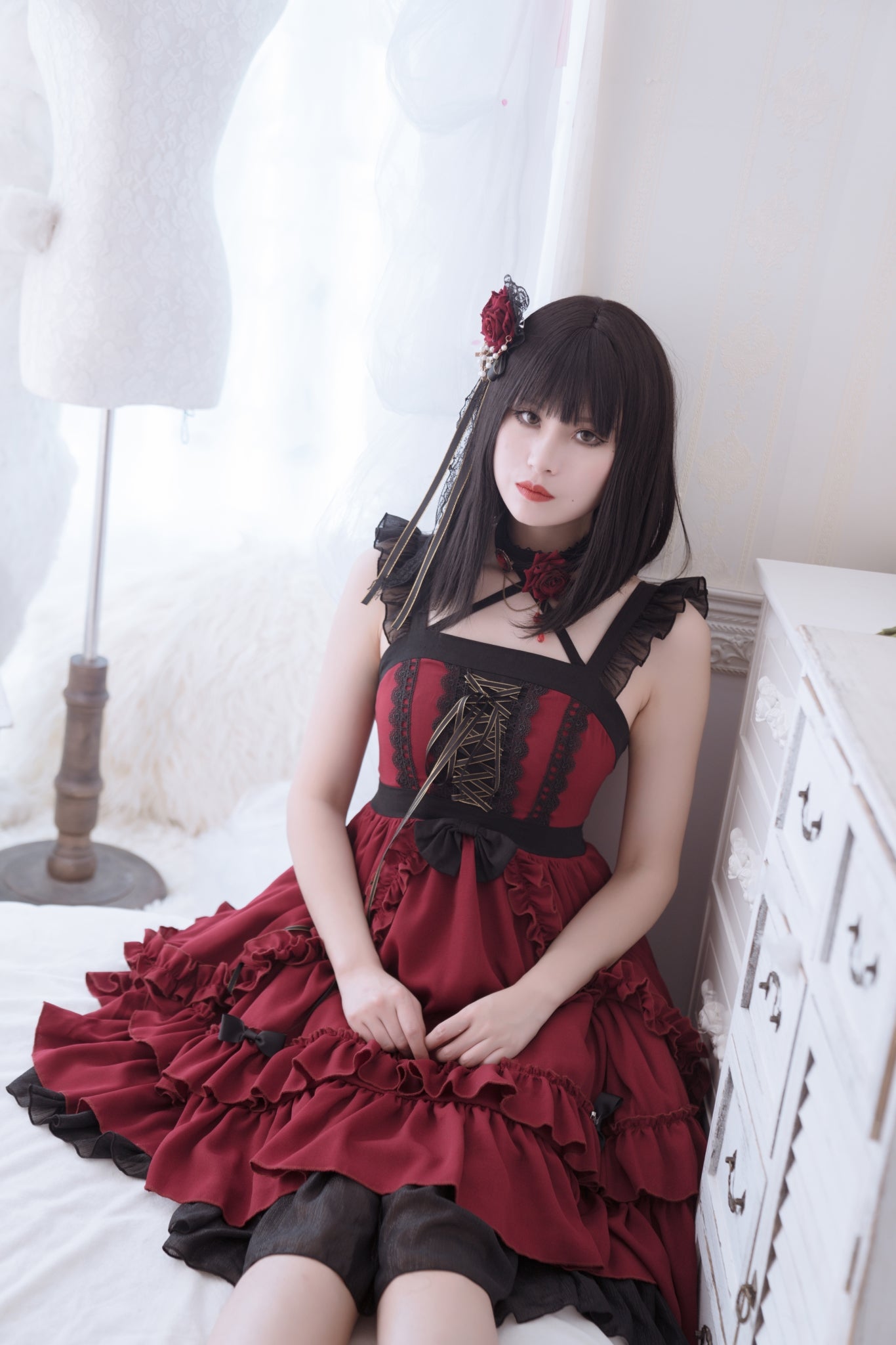 Neverland~The Memoirs of Samuel~Gothic Lolita Dark-theme Red JSK   