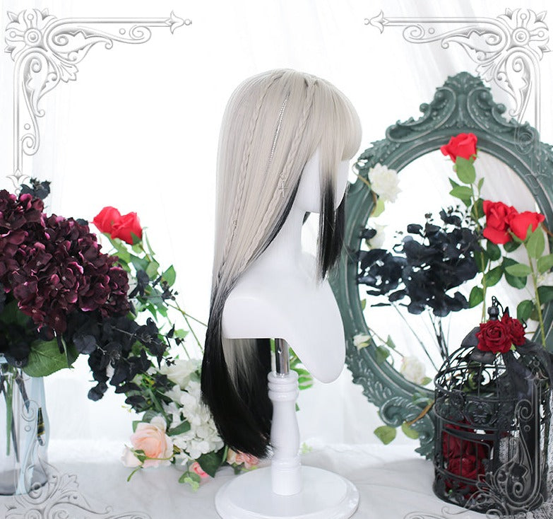 Dalao Home~Lolita Long Straight Gradient Black Wig   