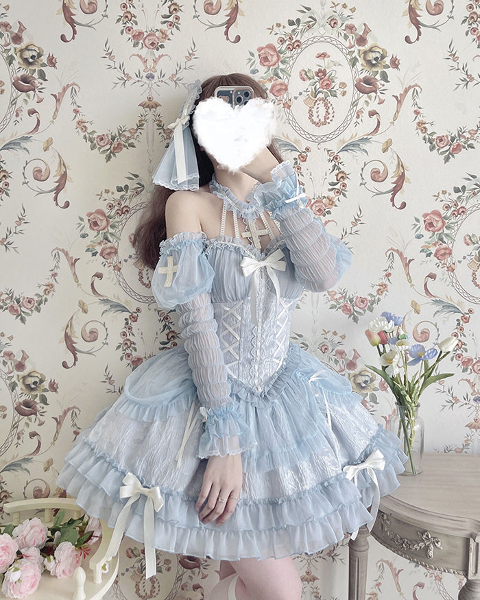Alice Girl~Cross Maiden~Gothic Lolita Dress Ballet Halterneck Lolita JSK Dress 104:66923