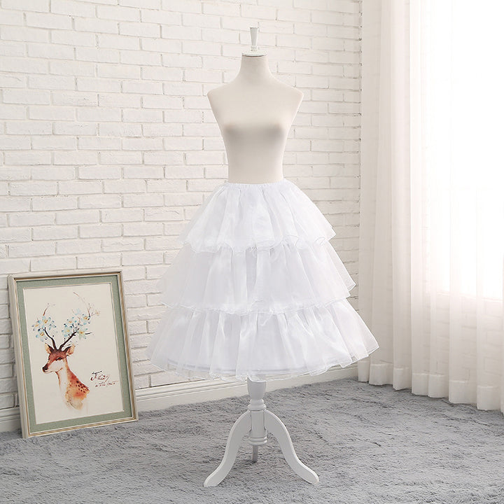Your Princess~Lolita Fashion Cosplay Fishbone Adjustable Petticoat Free size ice yarn white (adjustable length 50-70cm） 