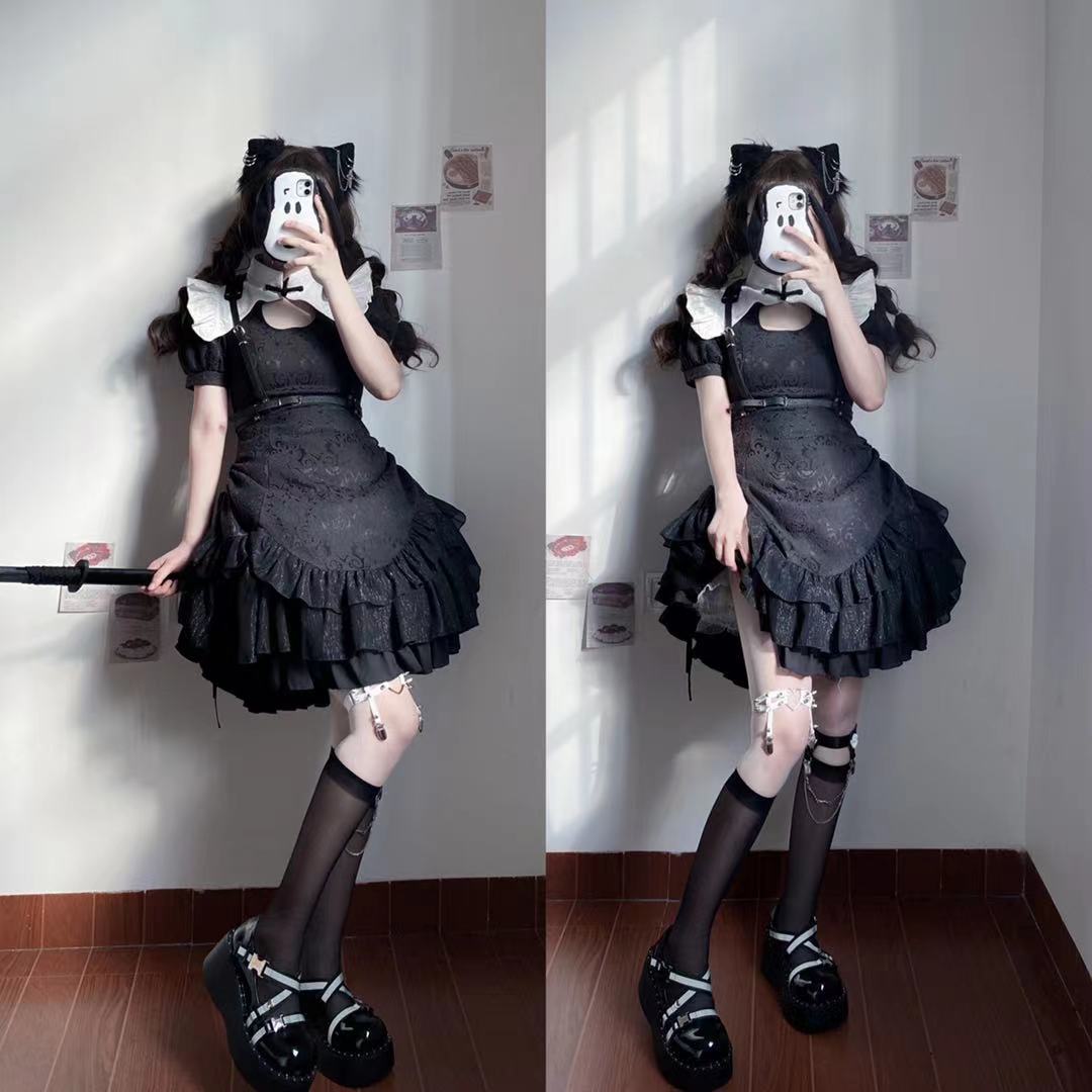 YourHighness~Battle Maid Qi Lolita Cheongsam Gothic Dress   