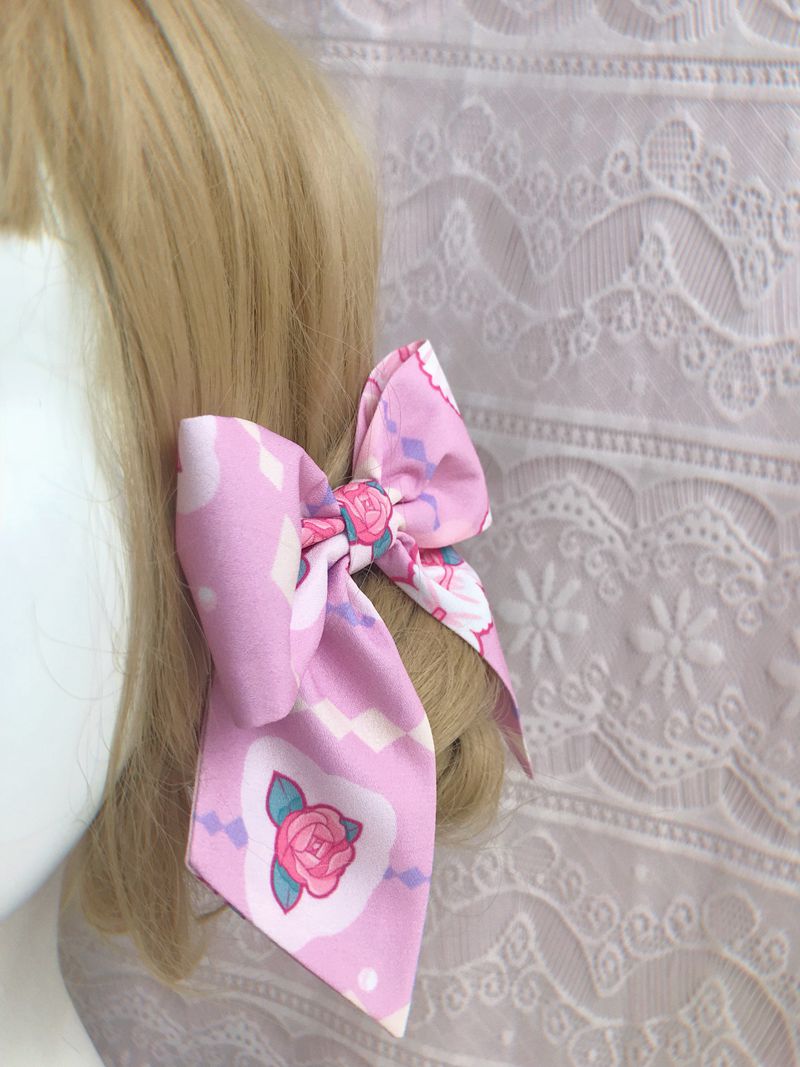 Yilia~Rose Carousel Sweet~ Lolita Headdress pink clip  