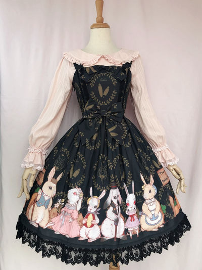 Yilia~Harvest Time At Rabbit Farm~Lolita JSK Dress XS black 
