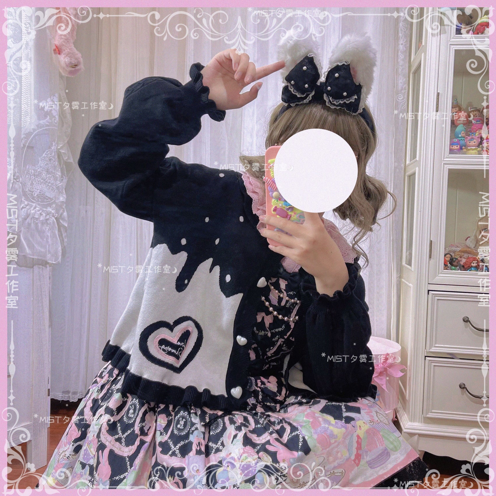 MIST~Beating Heart~Sweet Lolita Thick Sweater Coat Puff Sleeve 9908:115020