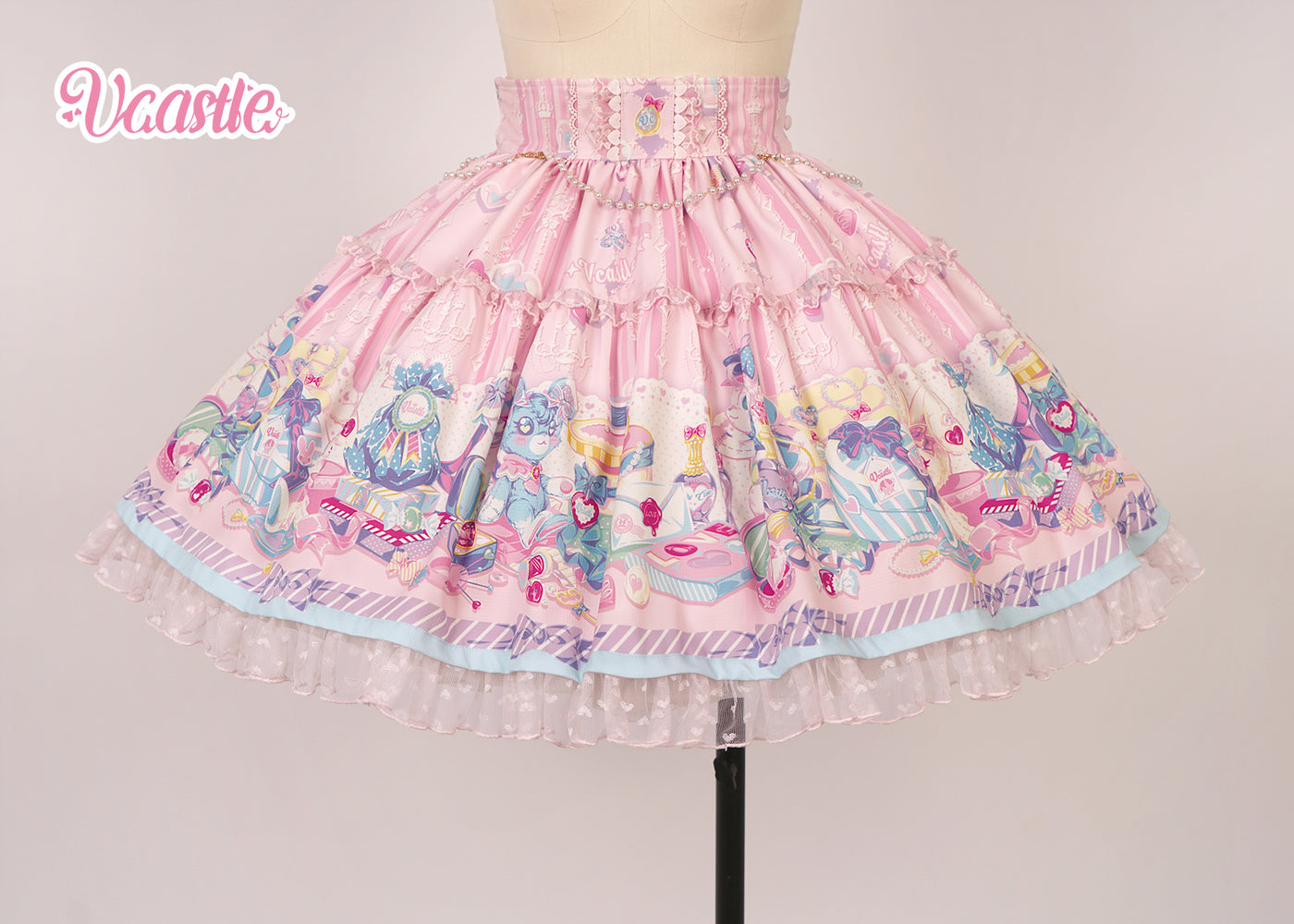 (Buyforme)Vcastle~Maiden's Treasure~Sweet Lolita Salopette and SK S pink SK 
