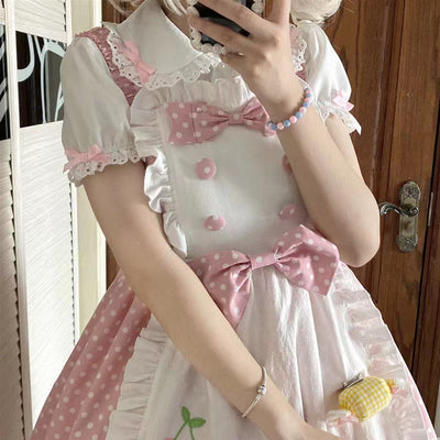 (Buyforme)Yaya~Sweet Lolita Doll Collar Short Sleeve Blouse   