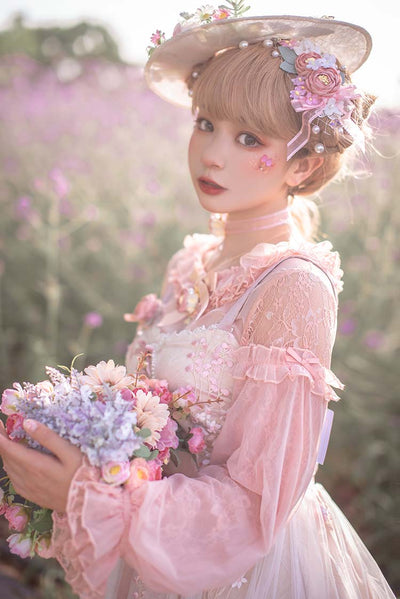 ZeeYe~Monica's Garden~Floral Lolita Clip Brooch Choker   