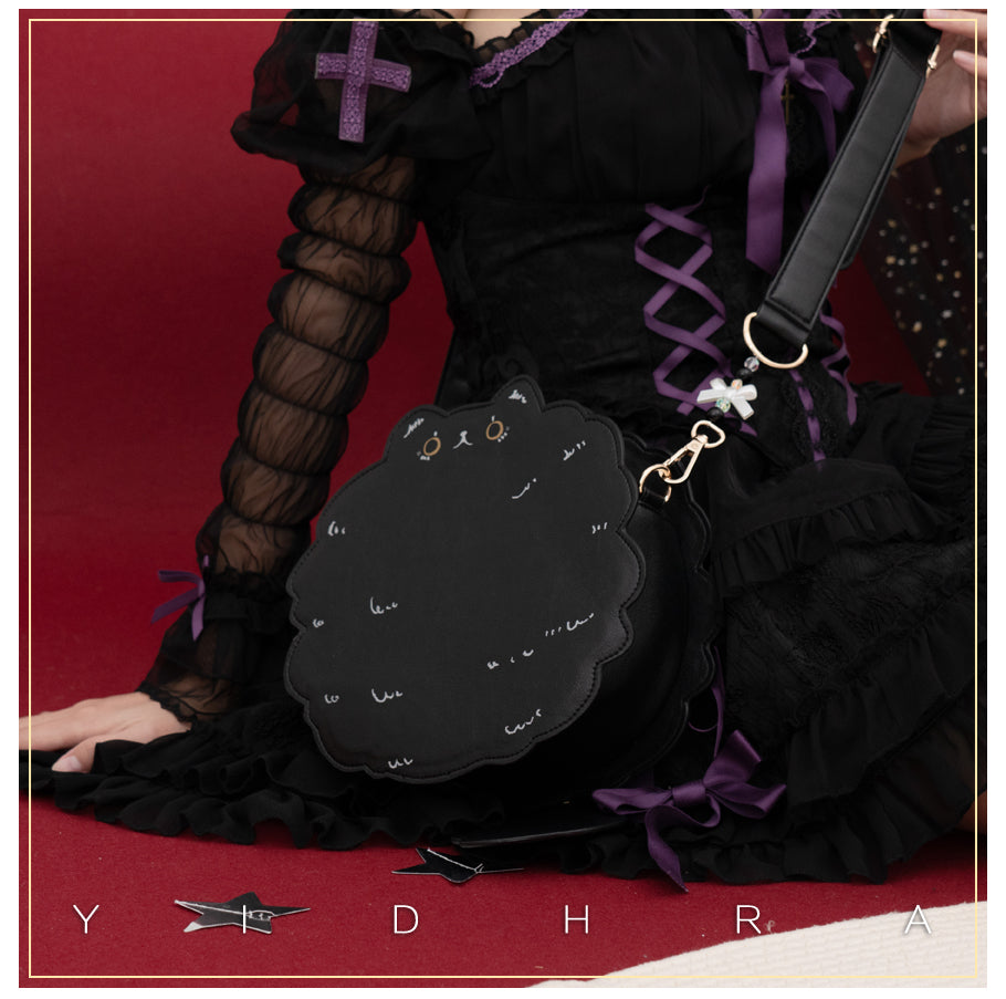 Yidhra - Printed Kawaii Cat Leather Shoulder Bag