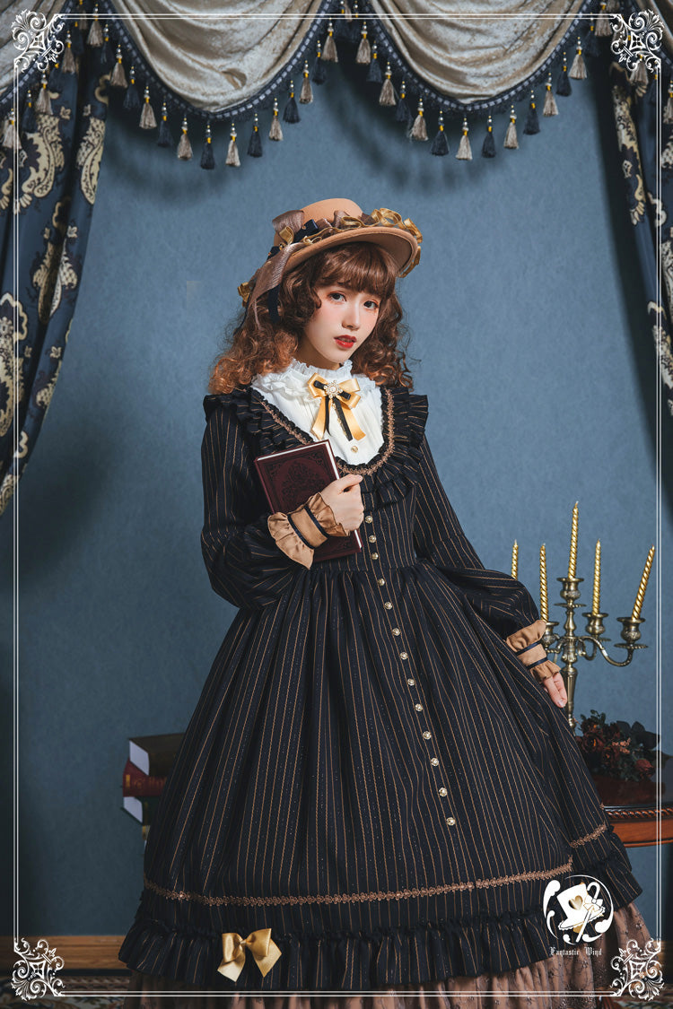 Fantastic Wind - The Florentine Traveller Elegant Lolita OP S burgundy long OP dress