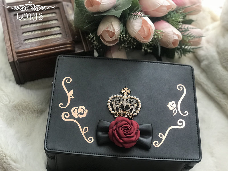 Loris - Gothic Lolita Handbag Crown Bag black (matte)