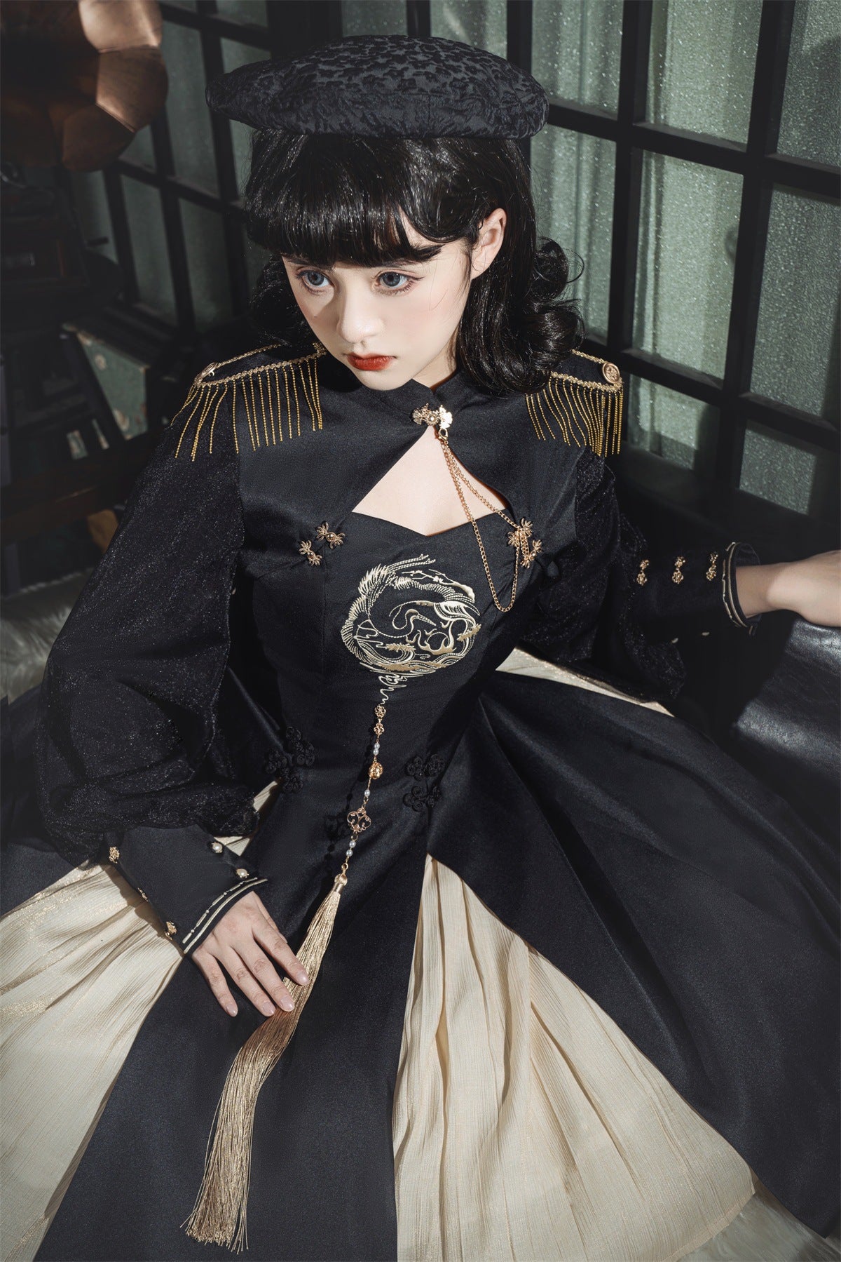 (Buyforme)Jinmu~Elegant Fusion of Gothic and Military Lolita Dress   