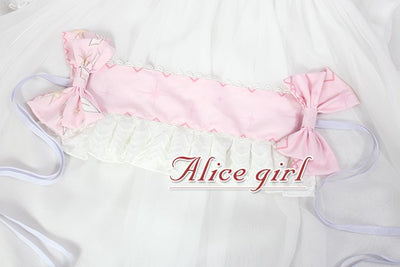 Alice Girl~Multicolors Hairband~Angel Print Lolita Bow with Lace free size pink 