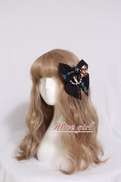 ALice Girl~Dream in Cage~Lolita Bow hairclip free size black 