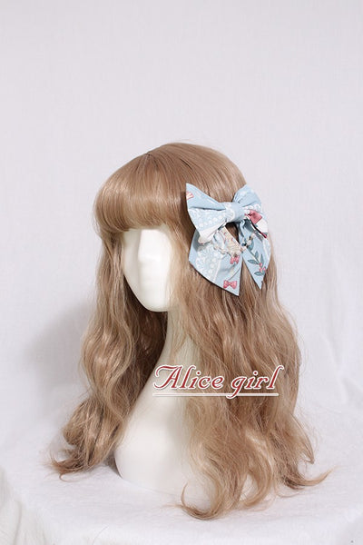 ALice Girl~Dream in Cage~Lolita Bow hairclip free size light blue 