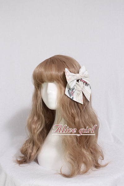 ALice Girl~Dream in Cage~Lolita Bow hairclip free size beige white 