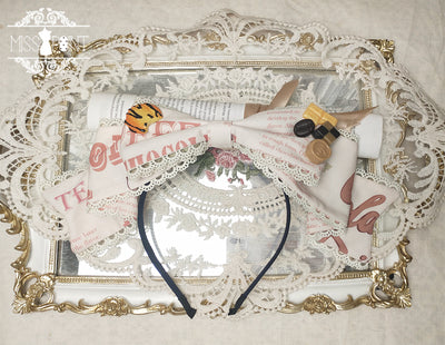 Miss Point - Chocolate Daily Lolita Bow KC Brooch ivory color KC