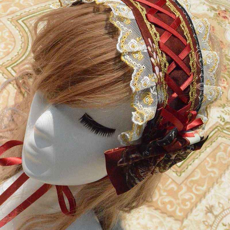 ZhiJinYuan - Sweet Lolita Lace Bow Hairband Multicolors