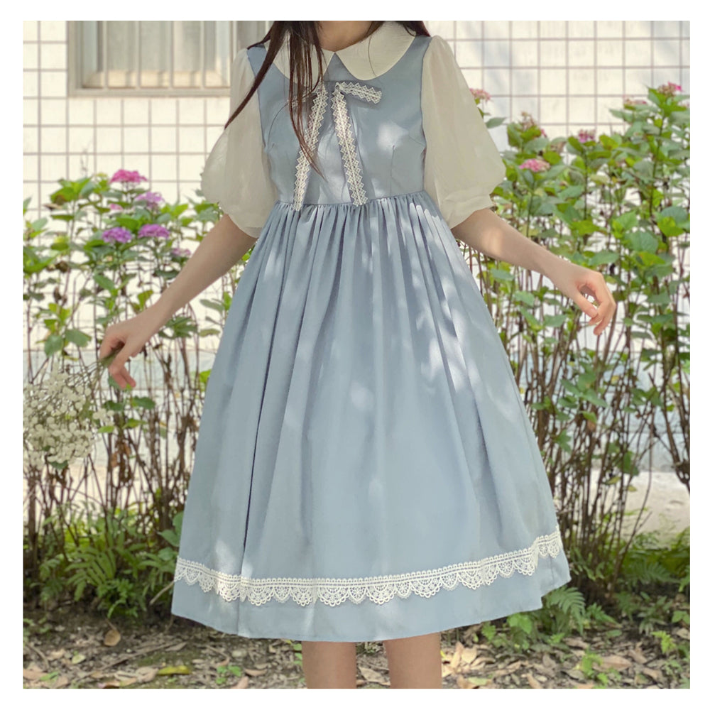 EESSILY~Anne of Green Gables~Summer Sweet Lolita Dress blue S 