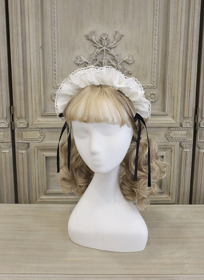 Alice Girl~Sweet Lolita Headdress~Aili Housekeeper Hairband free size white 