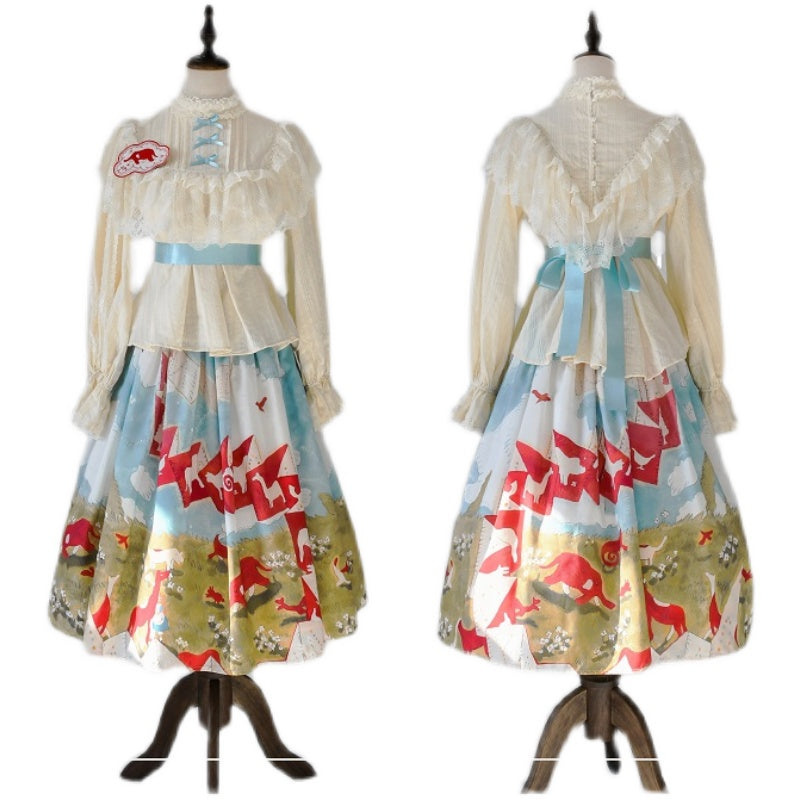 YuanSu - Life Is Like A Dream - Retro Lolita Cotton Blouse